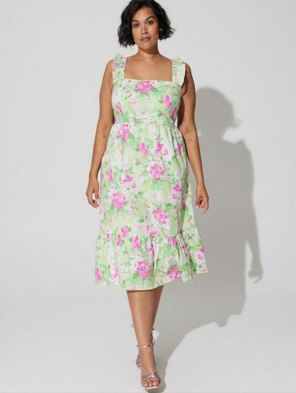 torrid Mini Poplin Tiered Ruffle Strap Dress